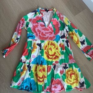 Jcrew Floral Tiered Popover Dress